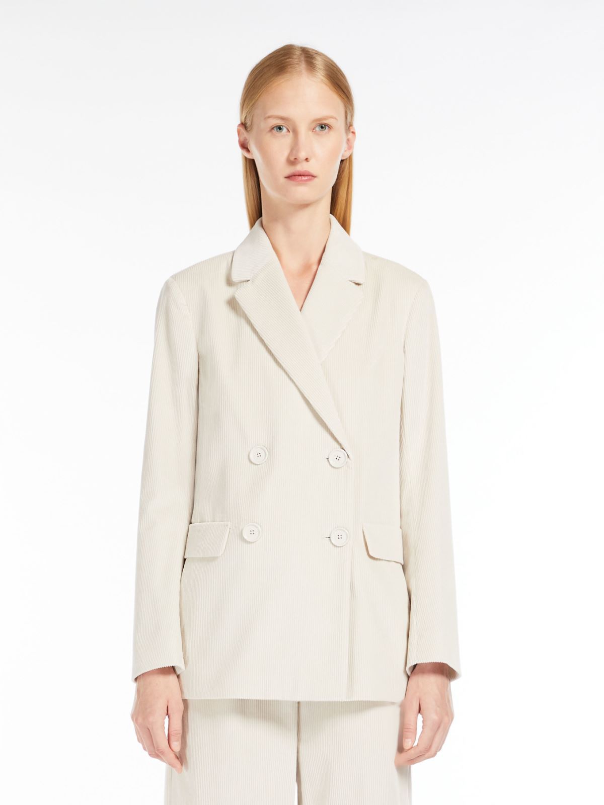 Max Mara Long Sleeved Suit Jacket In White