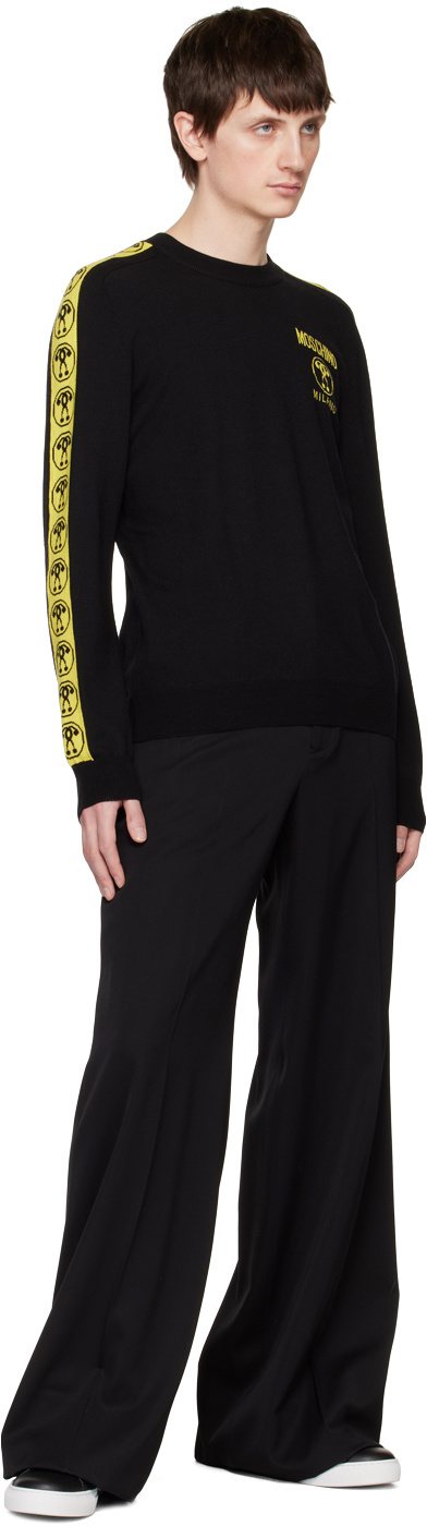 Moschino Wool Logo Sweater In Black