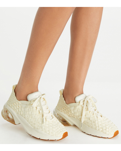 Tory Burch Good Luck Woven Trainer Sneakers In Nude