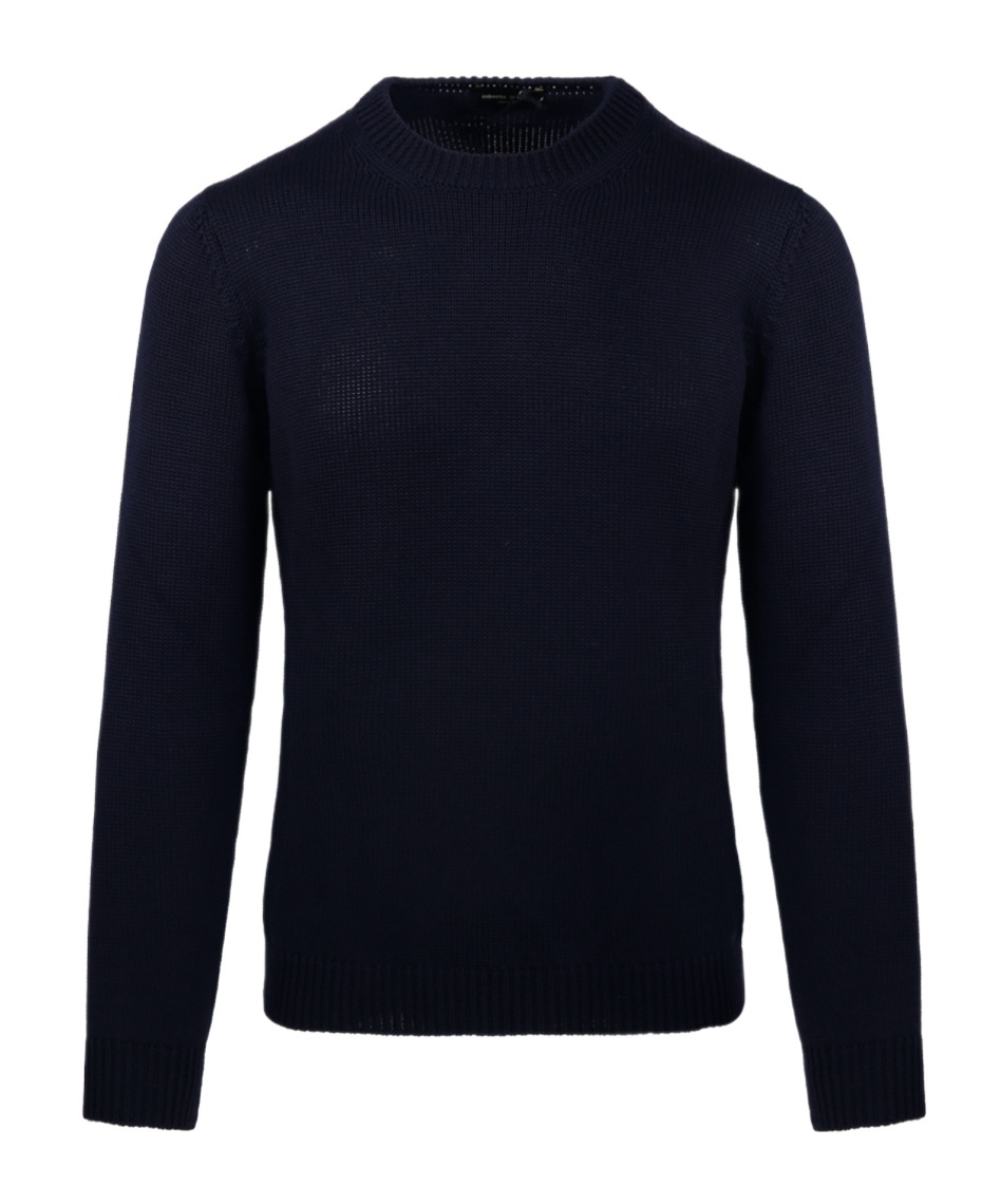 Roberto Collina Ribbed Round Neck Sweater With Long Sleeves In Black