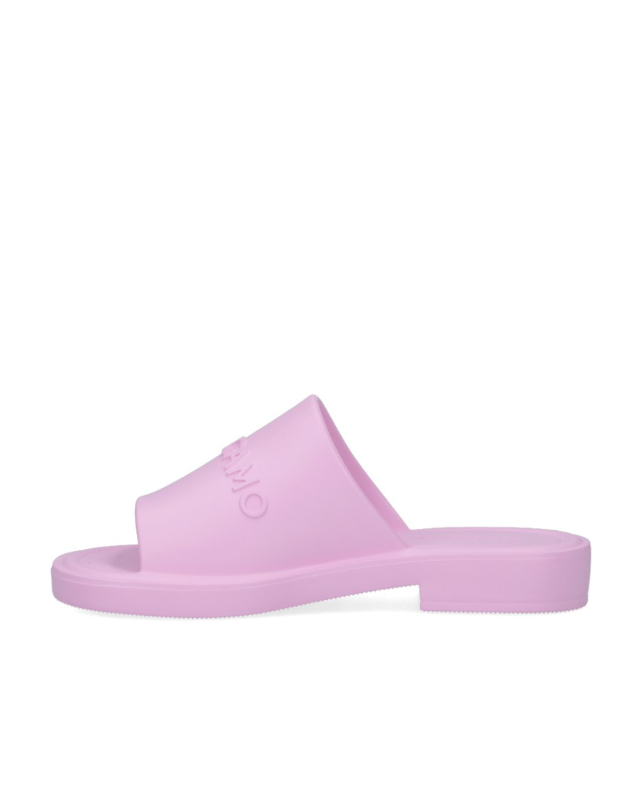 Ferragamo Chunky Sole Logo Slide Sandals In Pink