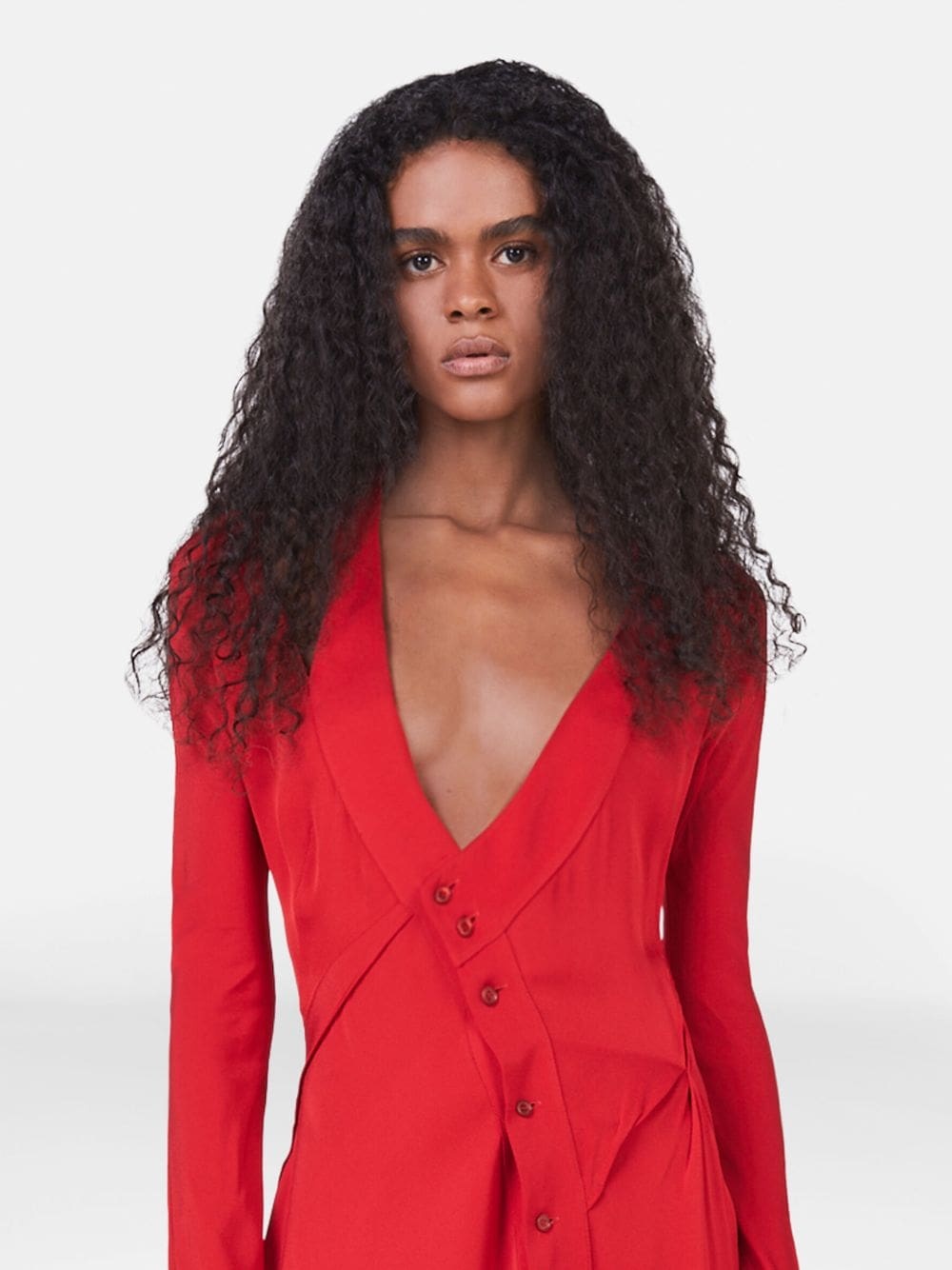 Stella Mccartney Asymmetric-seam Cut-out Dress In Red