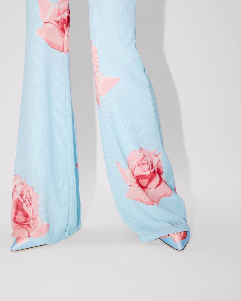 Shop Kenzo ' Rose' Pleated Pants In Blue