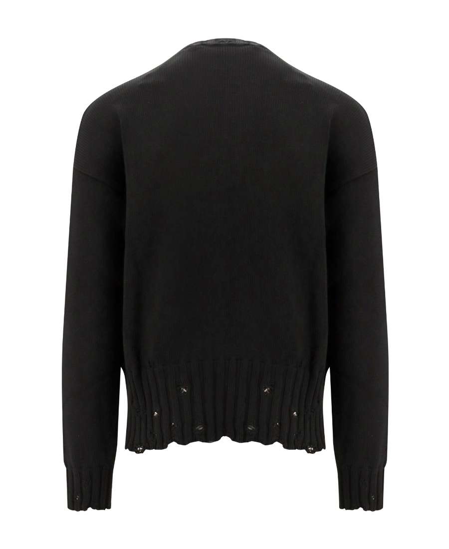 Shop Marni Black Twisted Crewneck Sweater