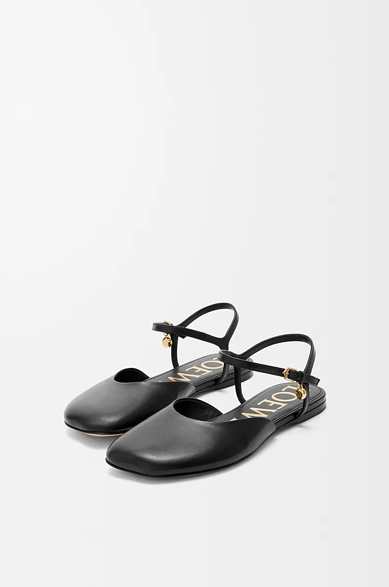 Loewe Toy Ankle Strap Ballerinas In Lambskin In Black