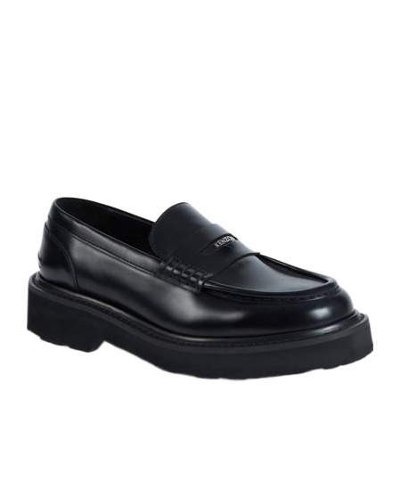 Kenzo Leather Penny Loafers In Black