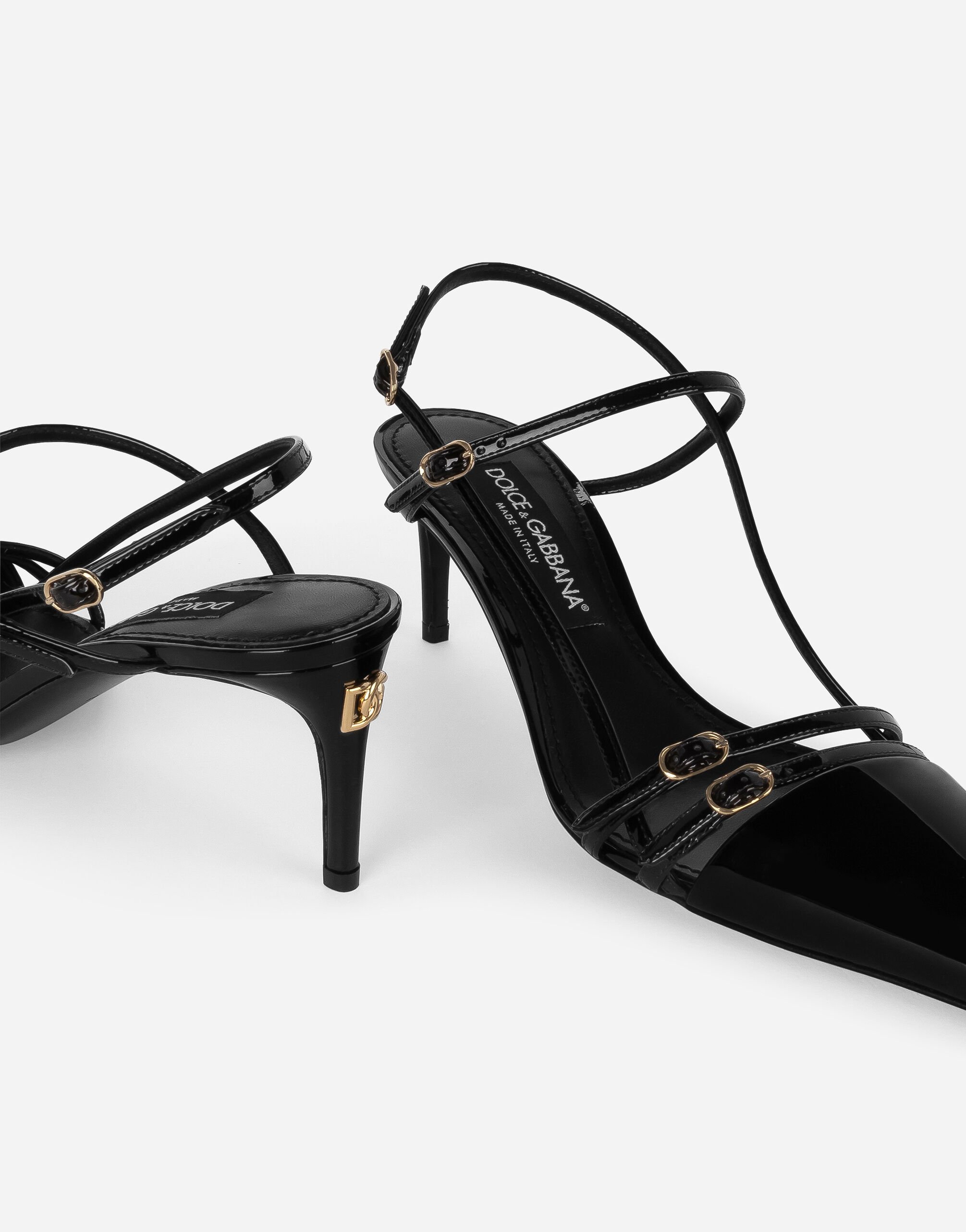 Dolce & Gabbana Dg Patent Leather Slingback Pumps In Black