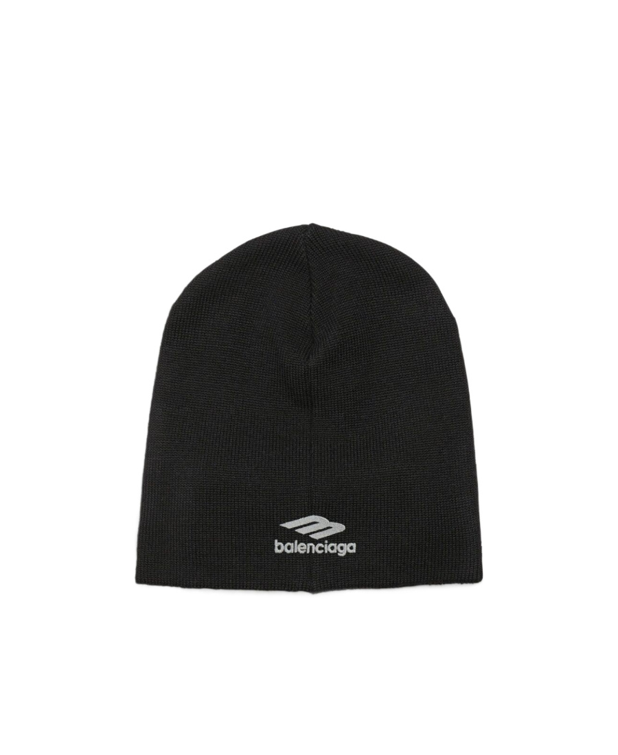 Balenciaga 3b Sports Icon Wool Eye Protection Cap In Black