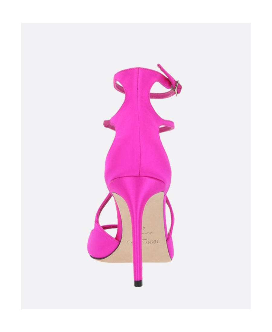 Jimmy Choo Azia 95 Sandals In Satin In Pink