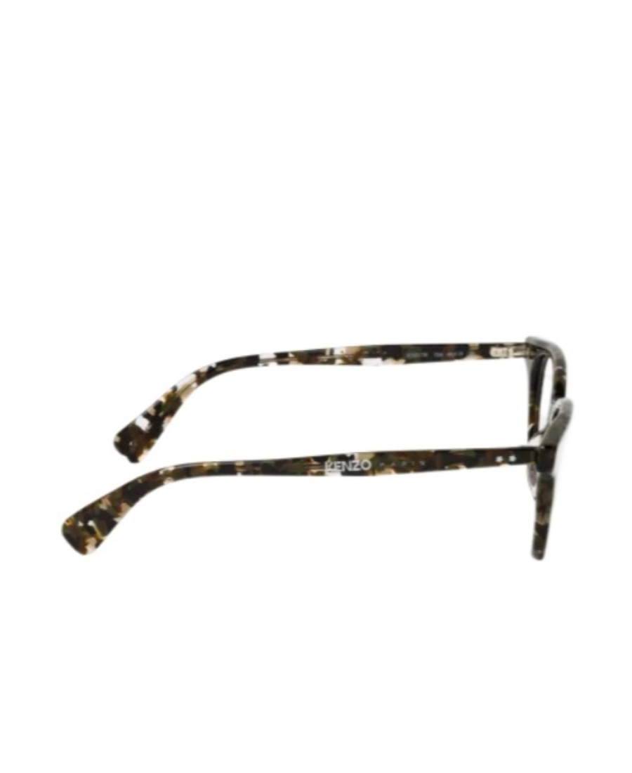 Kenzo Camouflage-pattern Round-frame Glasses In Black