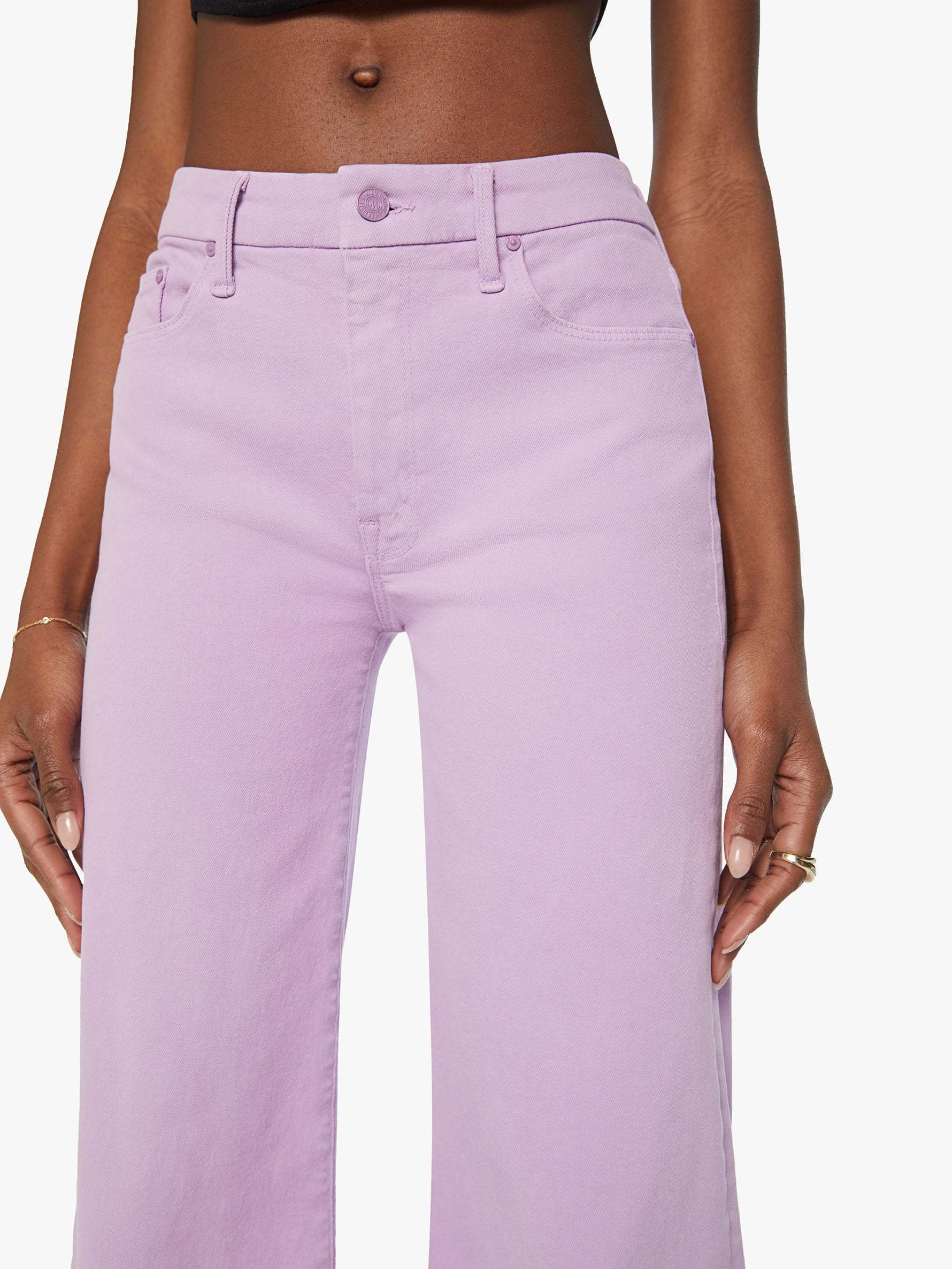 Mother The Roller Sneak Flared Jeans In Purple