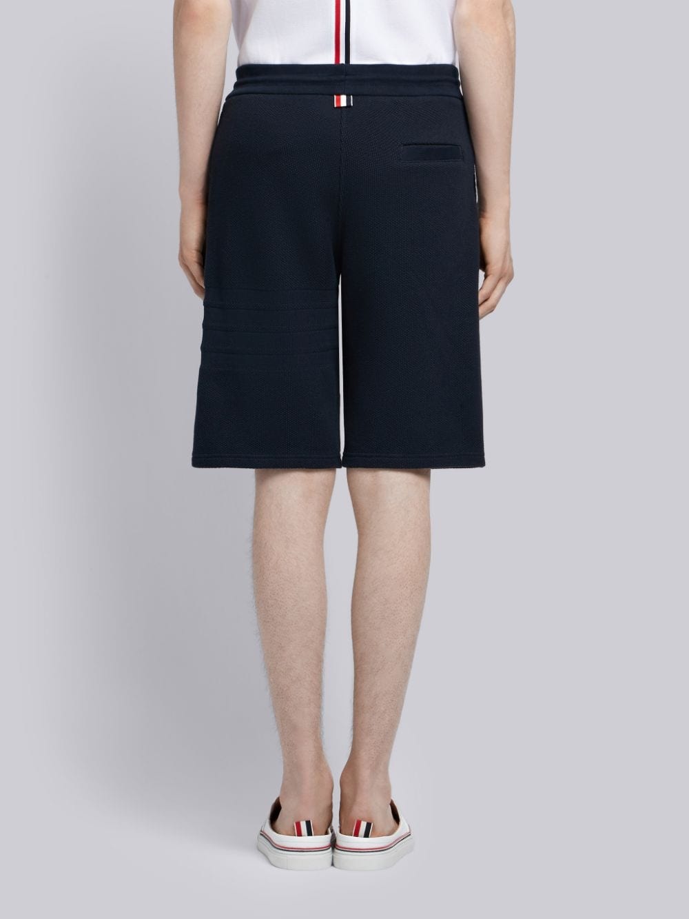 Thom Browne Embroidered Cotton Track Shorts In Black