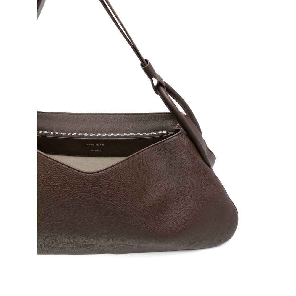Amina Muaddi Zippered Handbag In Black