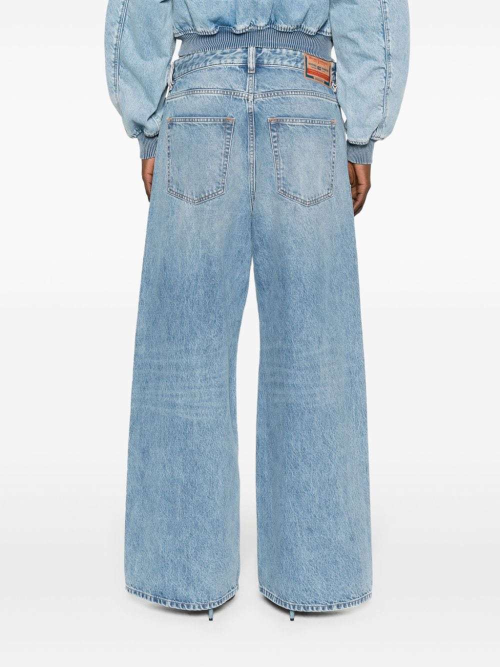 Diesel 1996 D-sire 09i29 Low-rise Wide-leg Jeans In Blue