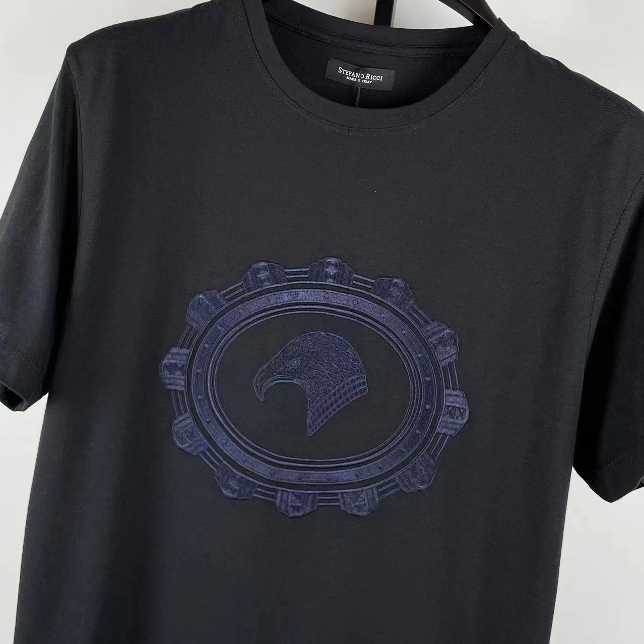 Stefano Ricci T-shirt With Round Neck And Short Sleeves In Black