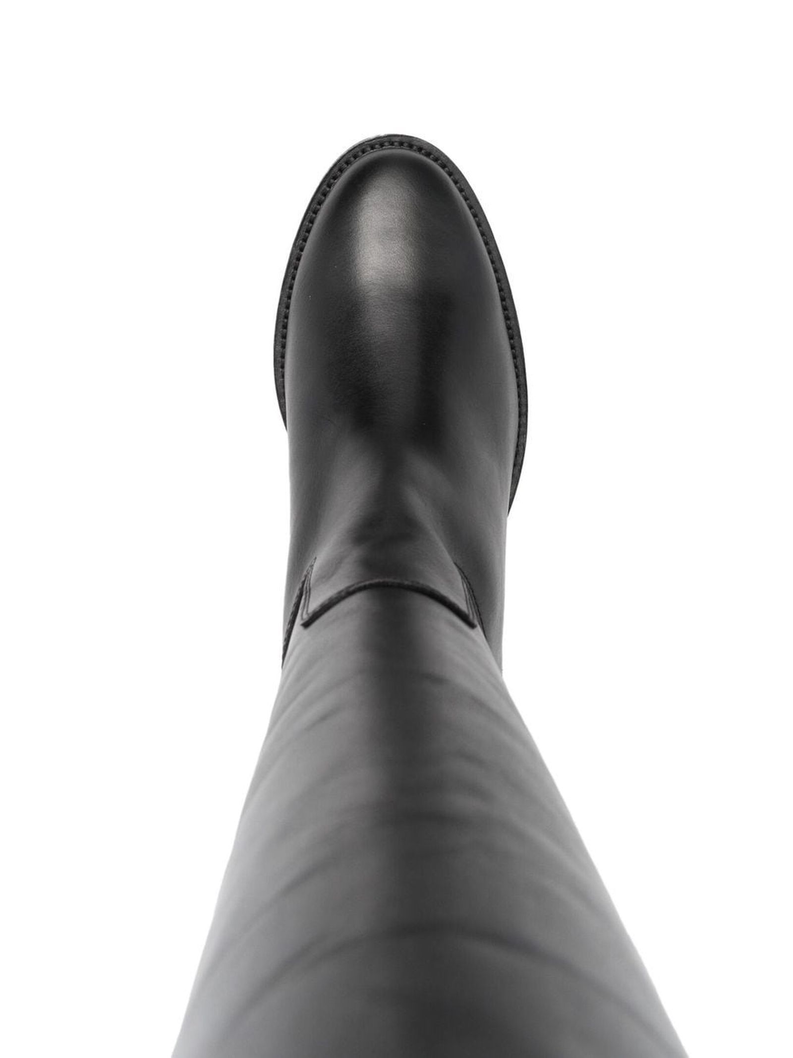 Via Roma 15 Logo Plaque Knee-length Boots In Black