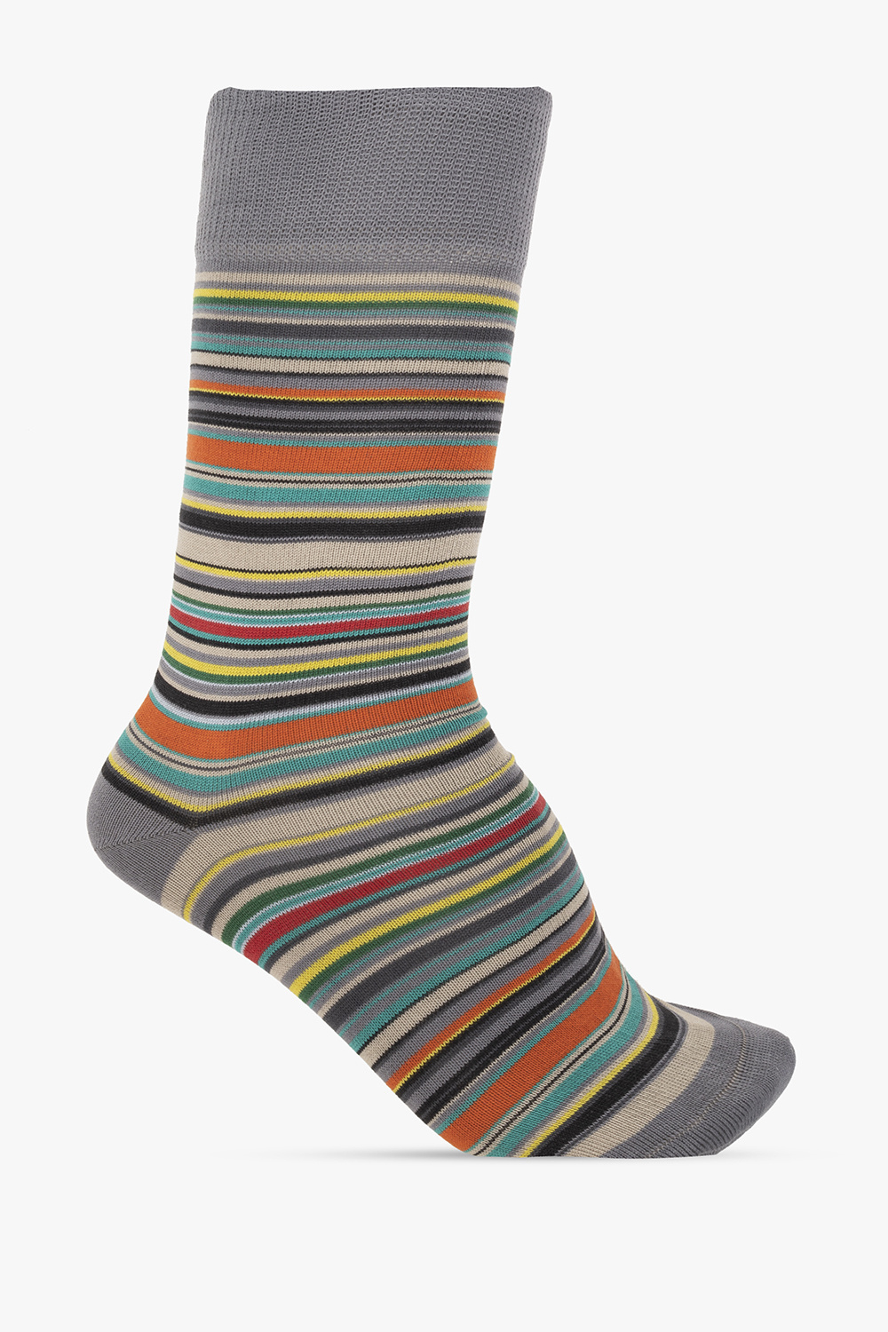 Paul Smith Six-pack Multicolor Signature Stripe Socks In Gray