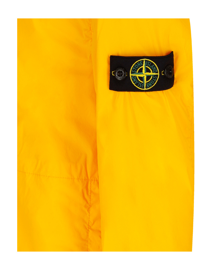 Stone Island Logo-patch Zip-up Hooded Jacket In Yellow