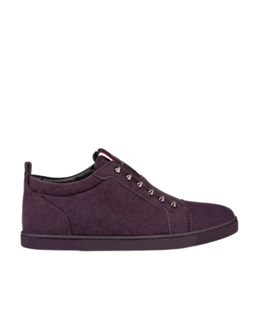 Christian Louboutin Logo-patch Leather Sneakers In Black