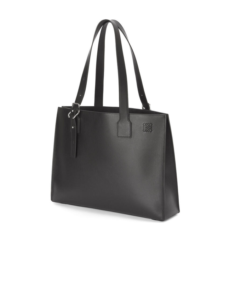 Loewe Mini Puzzle Leather Shoulder Bag In Black