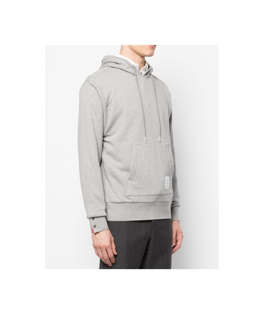 Thom Browne Classic Loopback Hooded Sweatshirt In Gray