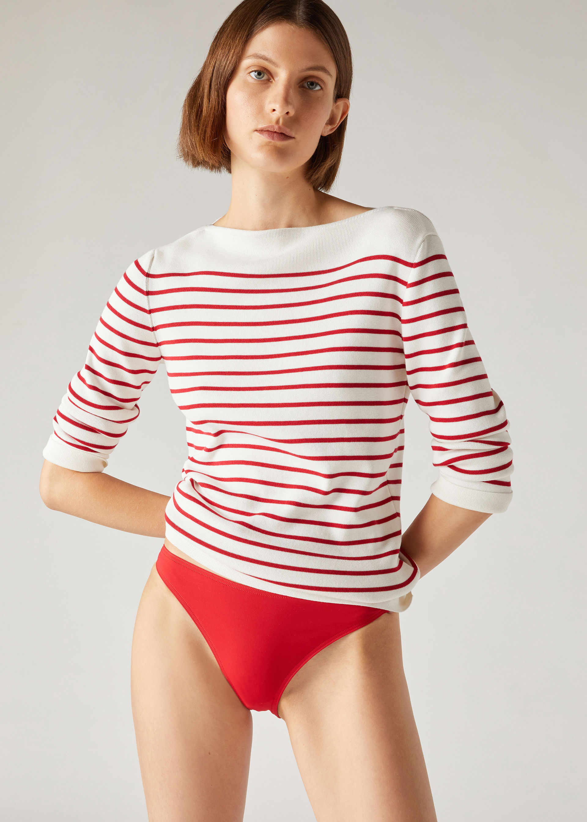 Loro Piana Marine Embellished Bikini Briefs In Red