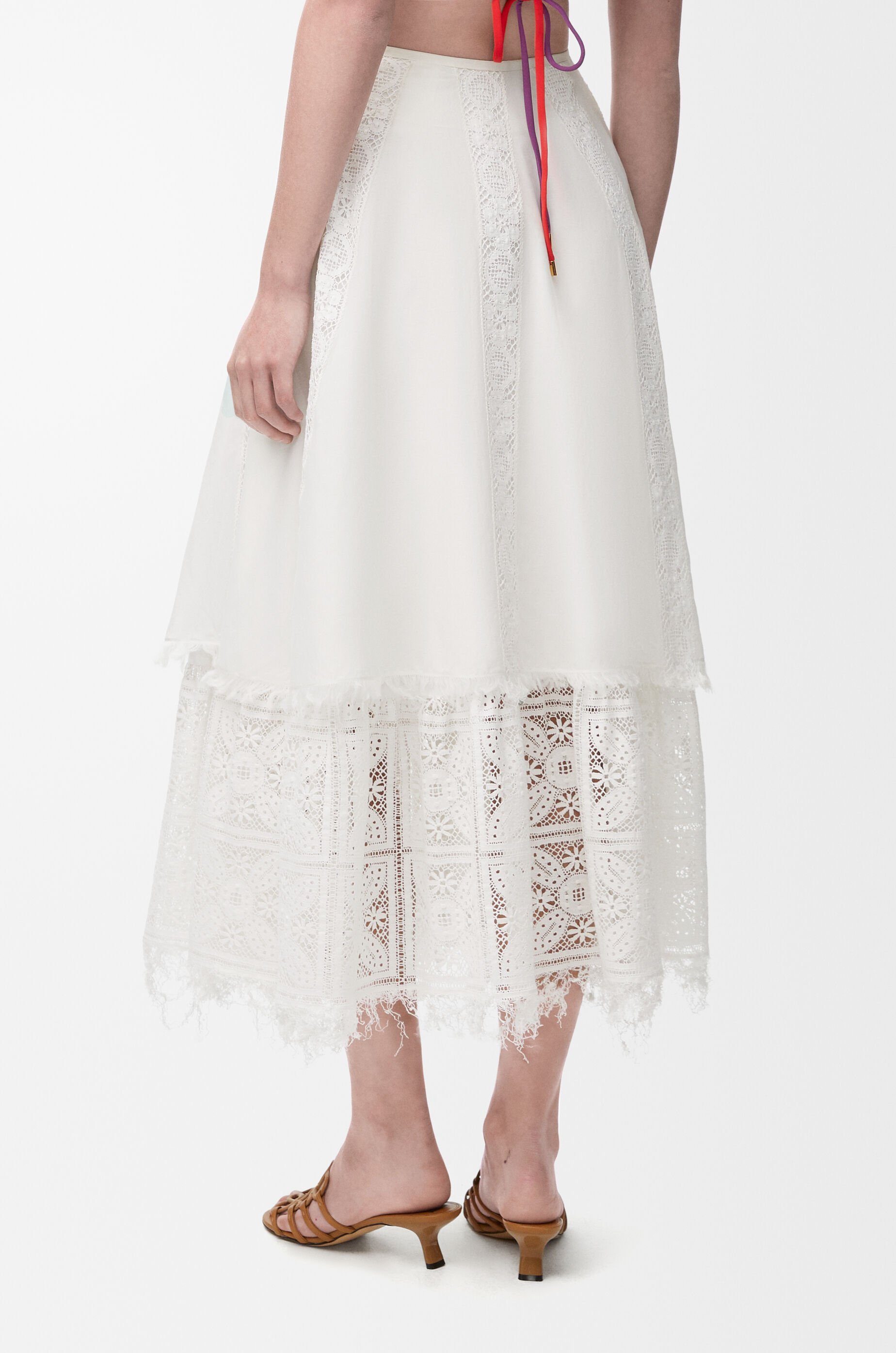 Loewe Skirt In Cotton And Silk In Multi