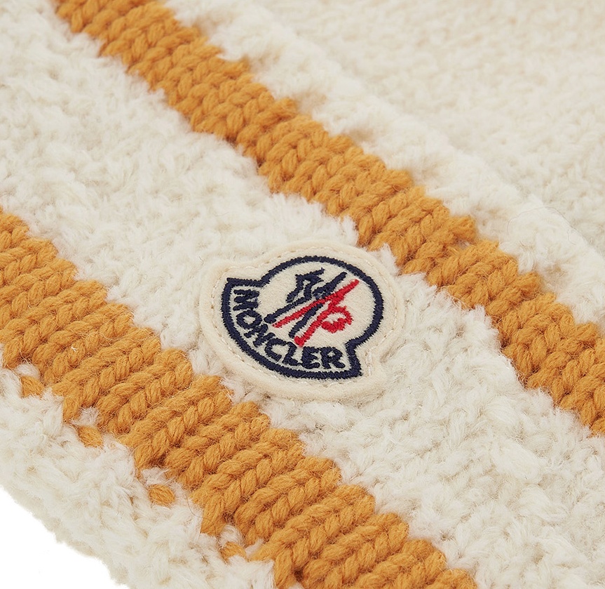 Moncler Cuffed Wool Hat In Neutral