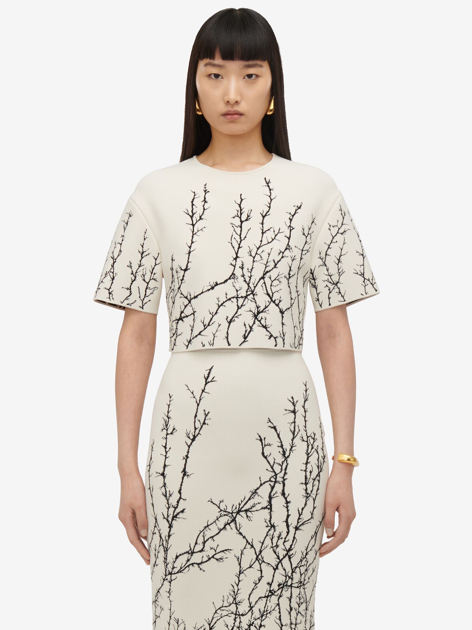 Shop Alexander Mcqueen Graphic-print Pencil Skirt In White