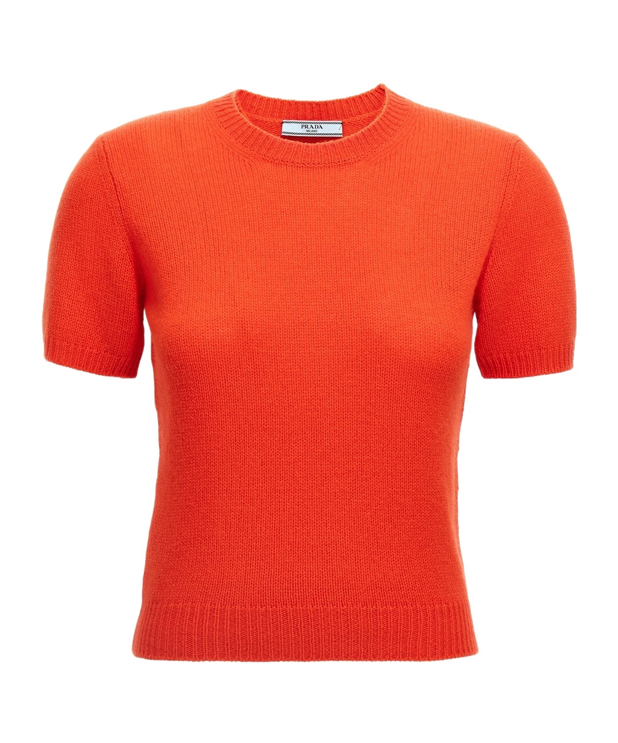 Prada Short-sleeved Sweater In Red