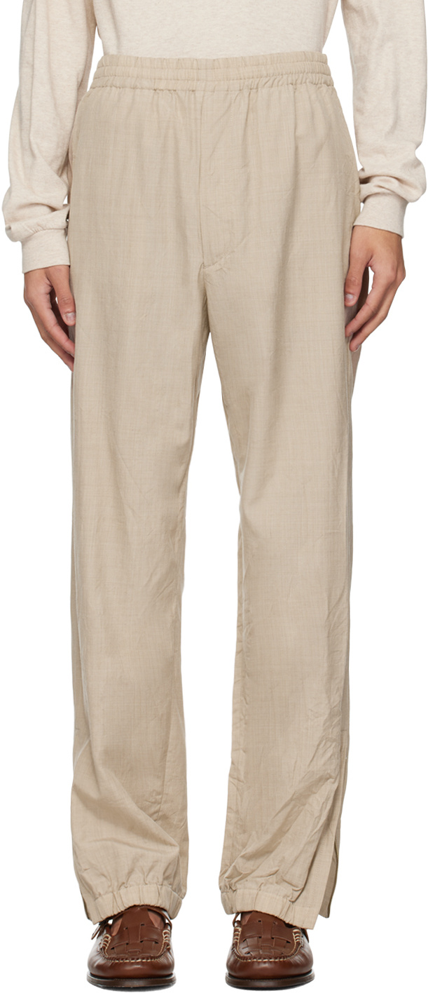 Auralee Elastic Waist Casual Pants In Nude