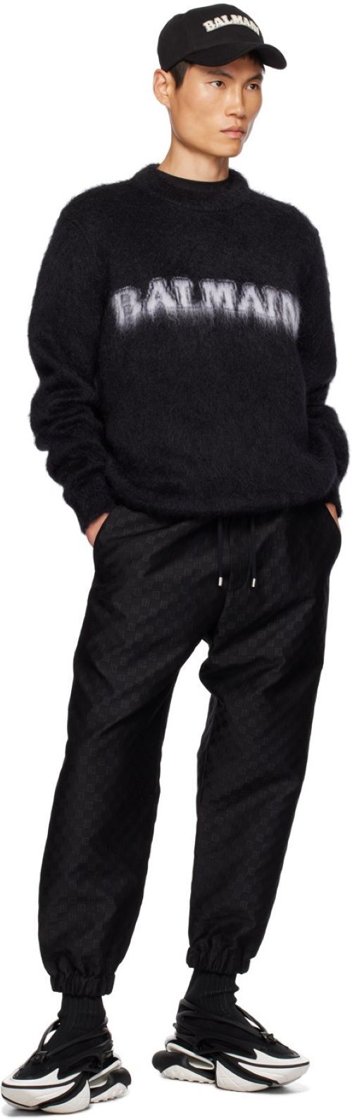 Balmain Drawstring Tapered Track Pants In Black