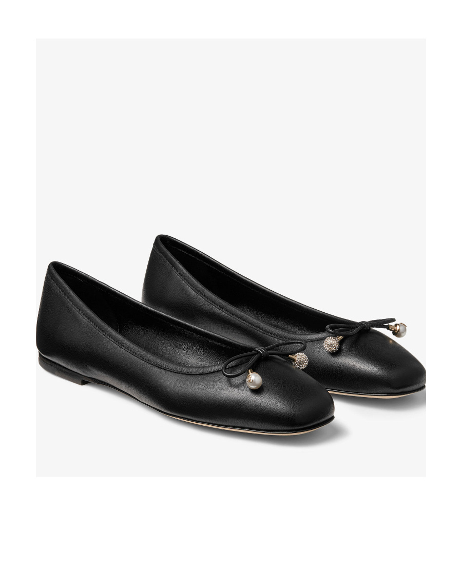 Jimmy Choo Ballet Shoes With Round Head And Flat Soles In Black