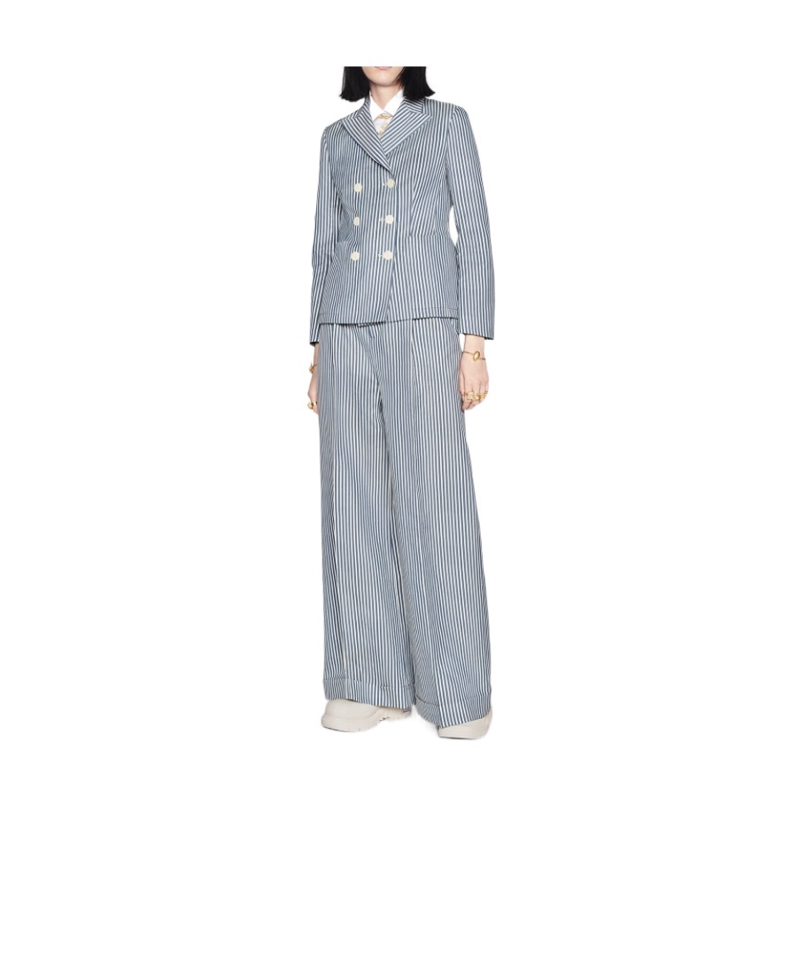 Dior Striped Suit Jacket In Gray
