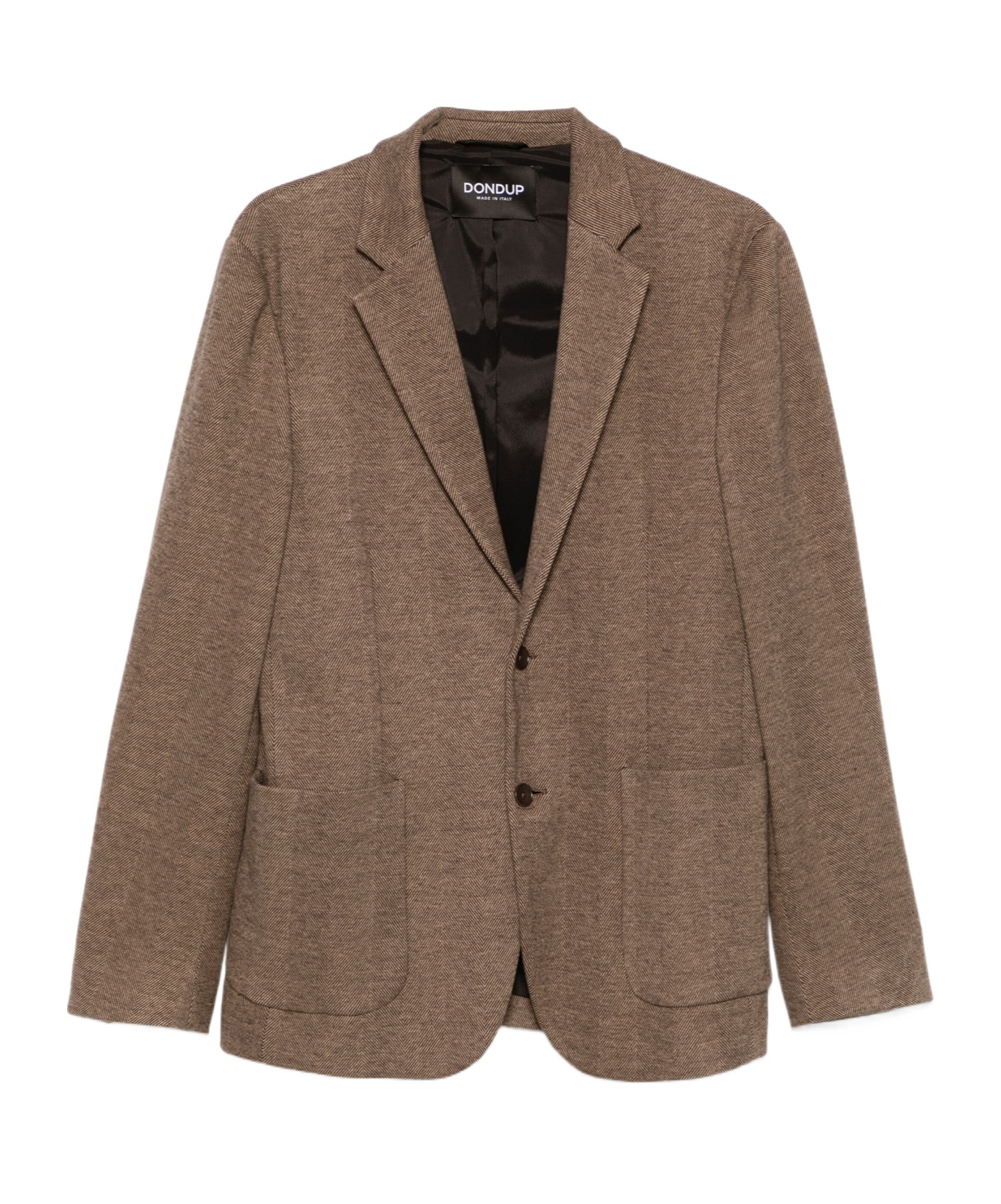 Dondup Herringbone-pattern Blazer In Brown