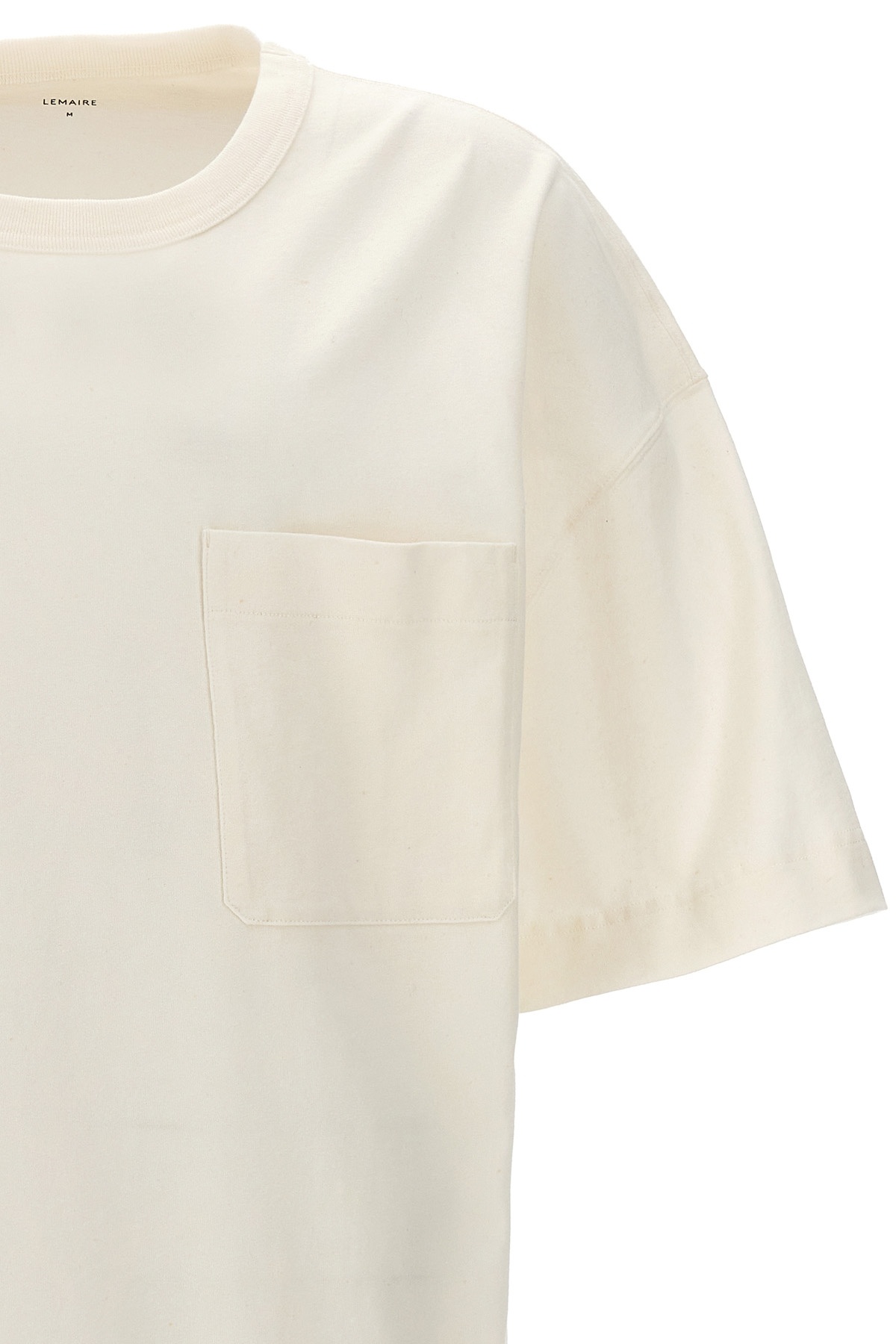 Lemaire T-shirt With Round Neck And Short Sleeves In White