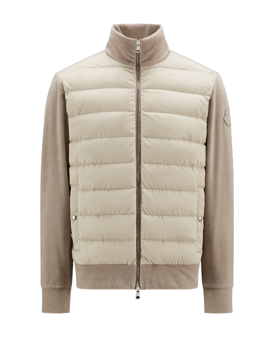 Moncler Logo Down Jacket In Gray