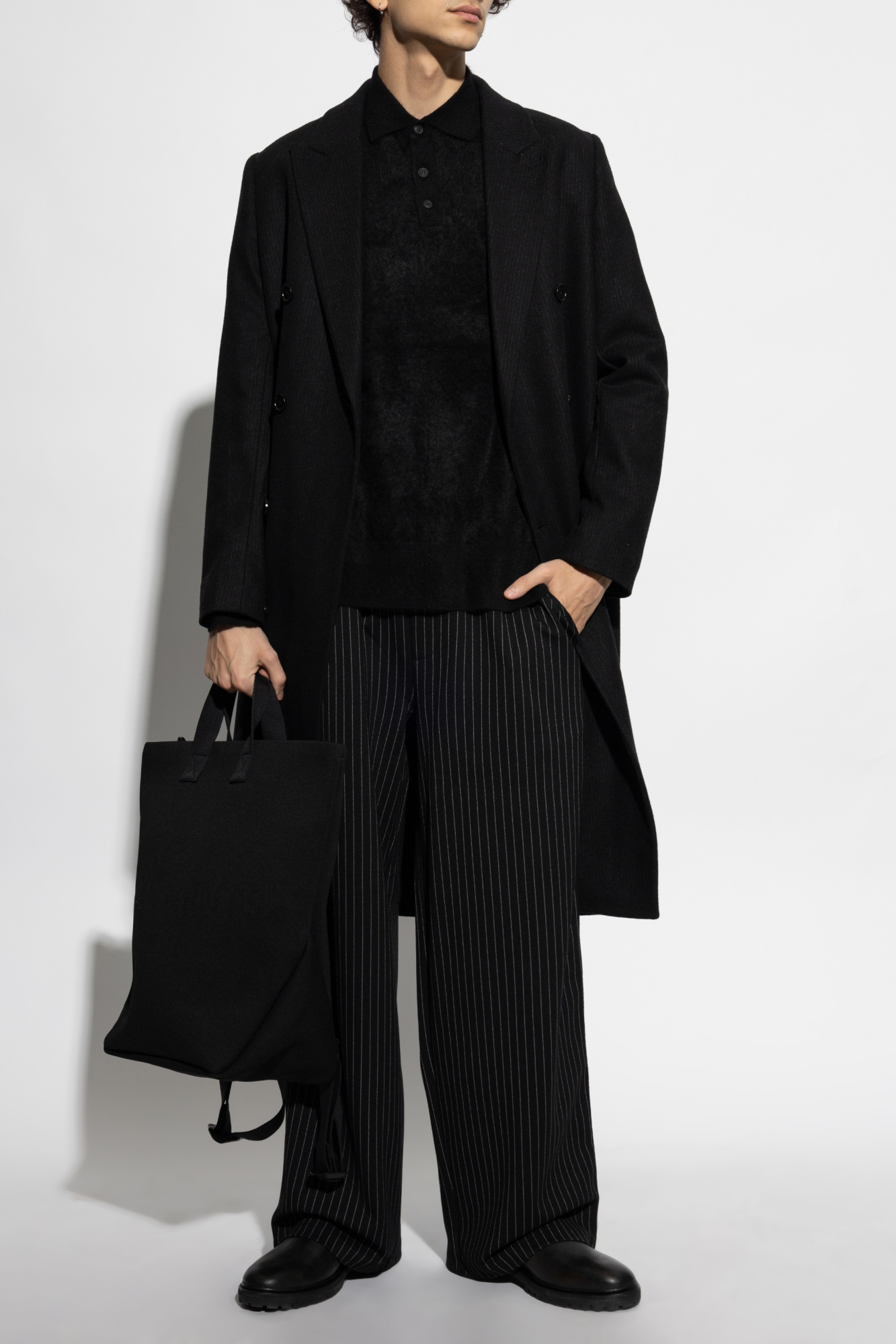 Allsaints Abel Polo Shirt In Black