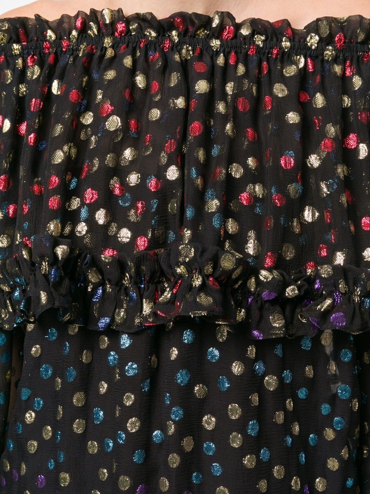 Saint Laurent Gypsy Blouse With Smocked Shoulders In Black