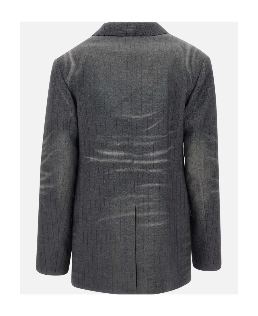 Diesel G-kess Whiskering-effect Blazer In Gray