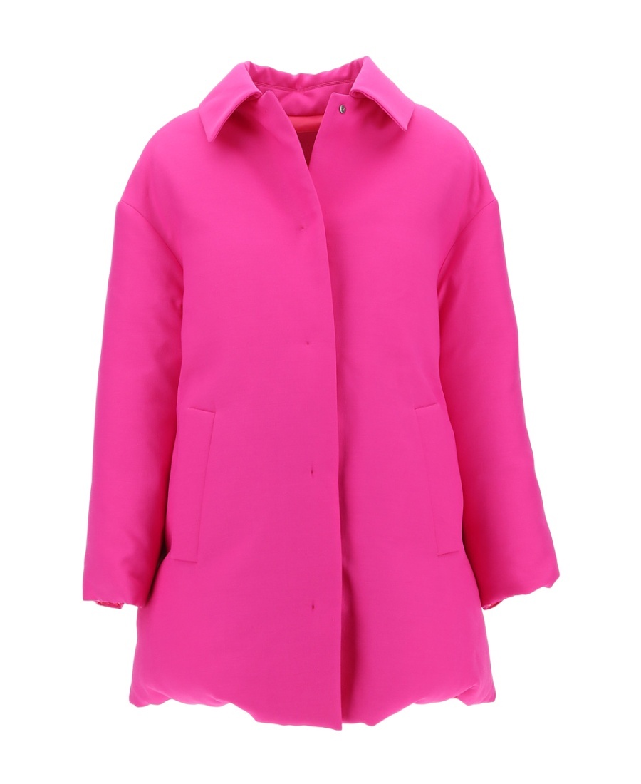 Valentino Oversized Padded Wool And Silk-blend Crepe Jacket In Pink