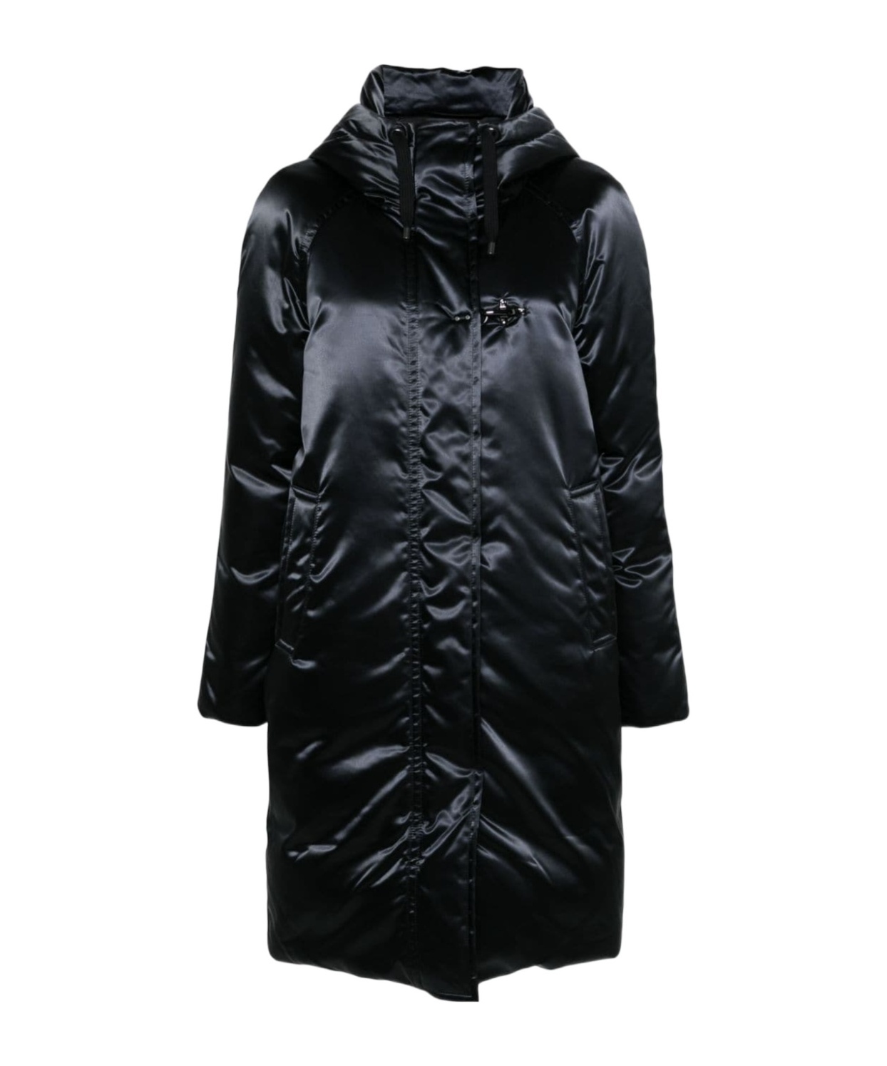 Fay Satin Parka In Black