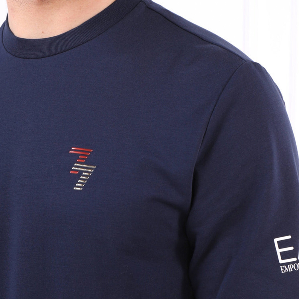 Ea7 Logo Pattern Sweater In Black