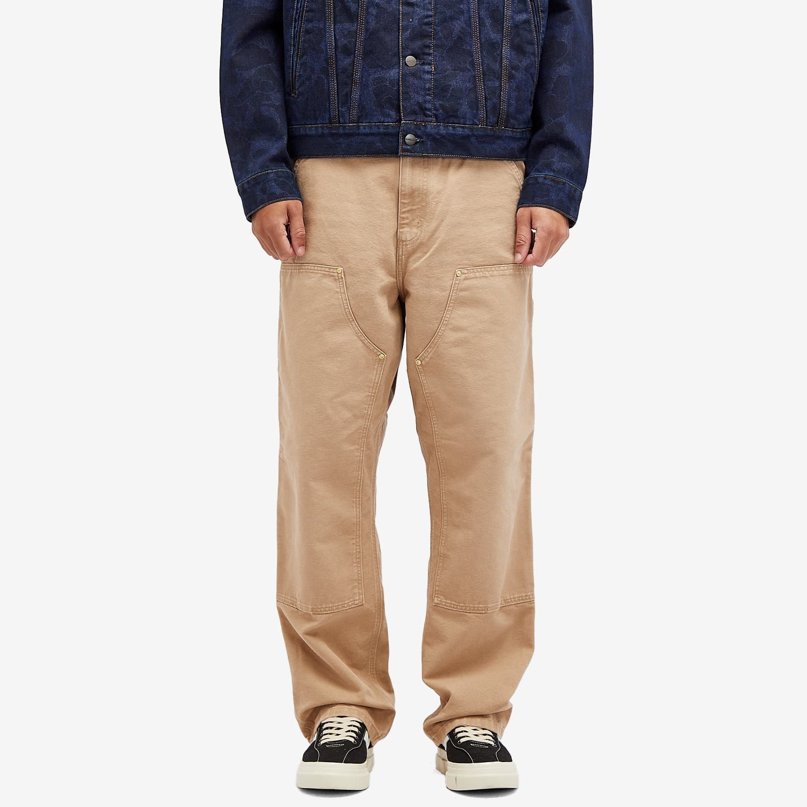 Carhartt Wip Flint Cotton Trousers In Nude
