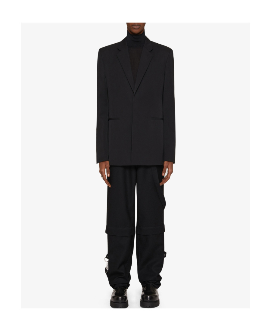 Givenchy Lapel Wool Suit Jacket In Black