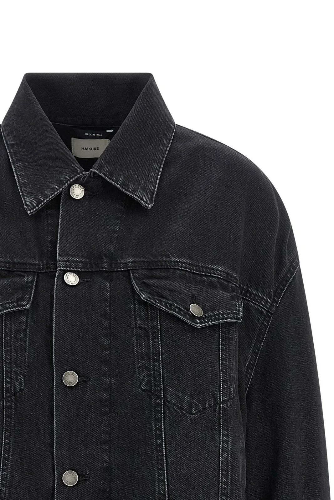 Haikure Button-down Long-sleeved Denim Jacket In Blue