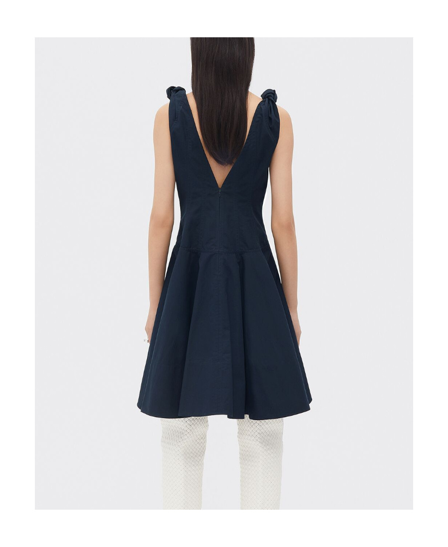 BOTTEGA VENETA V-NECK COTTON DRESS