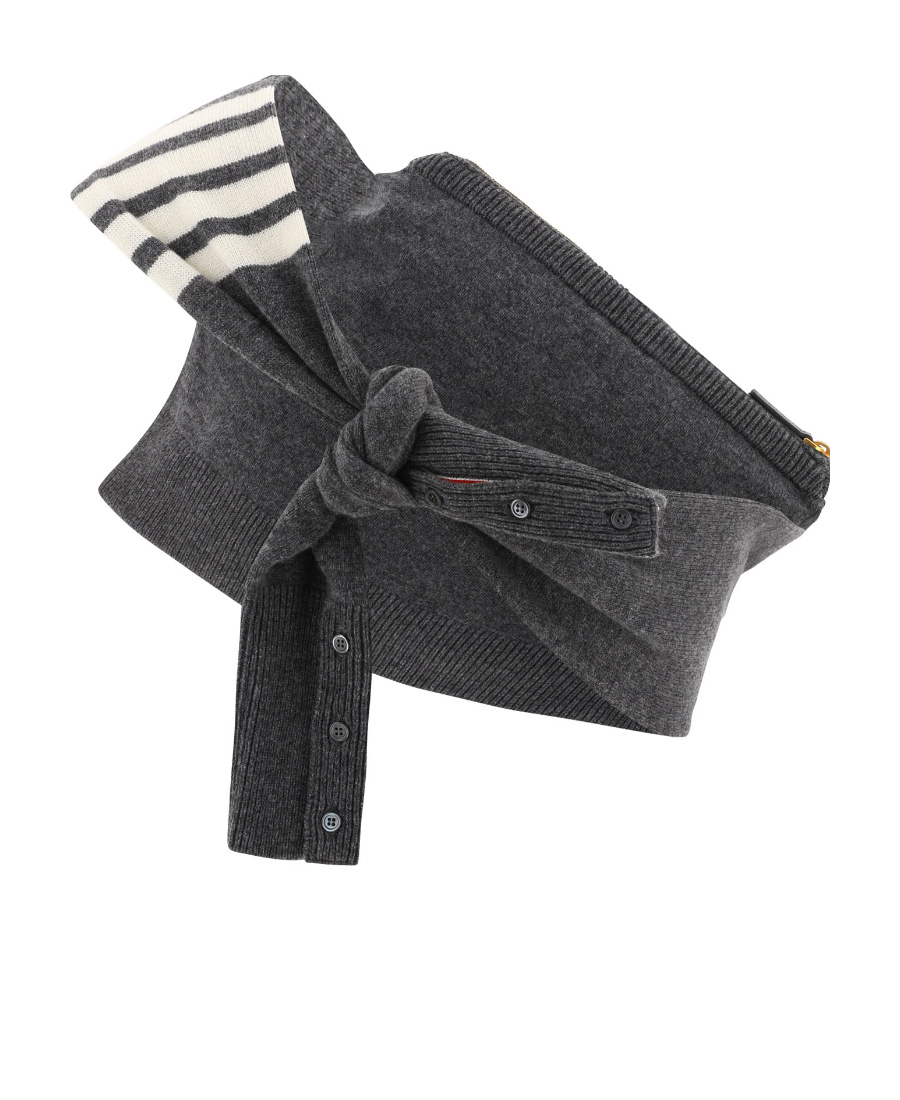 Thom Browne 4-bar Stripe Crossbody Bag In Gray