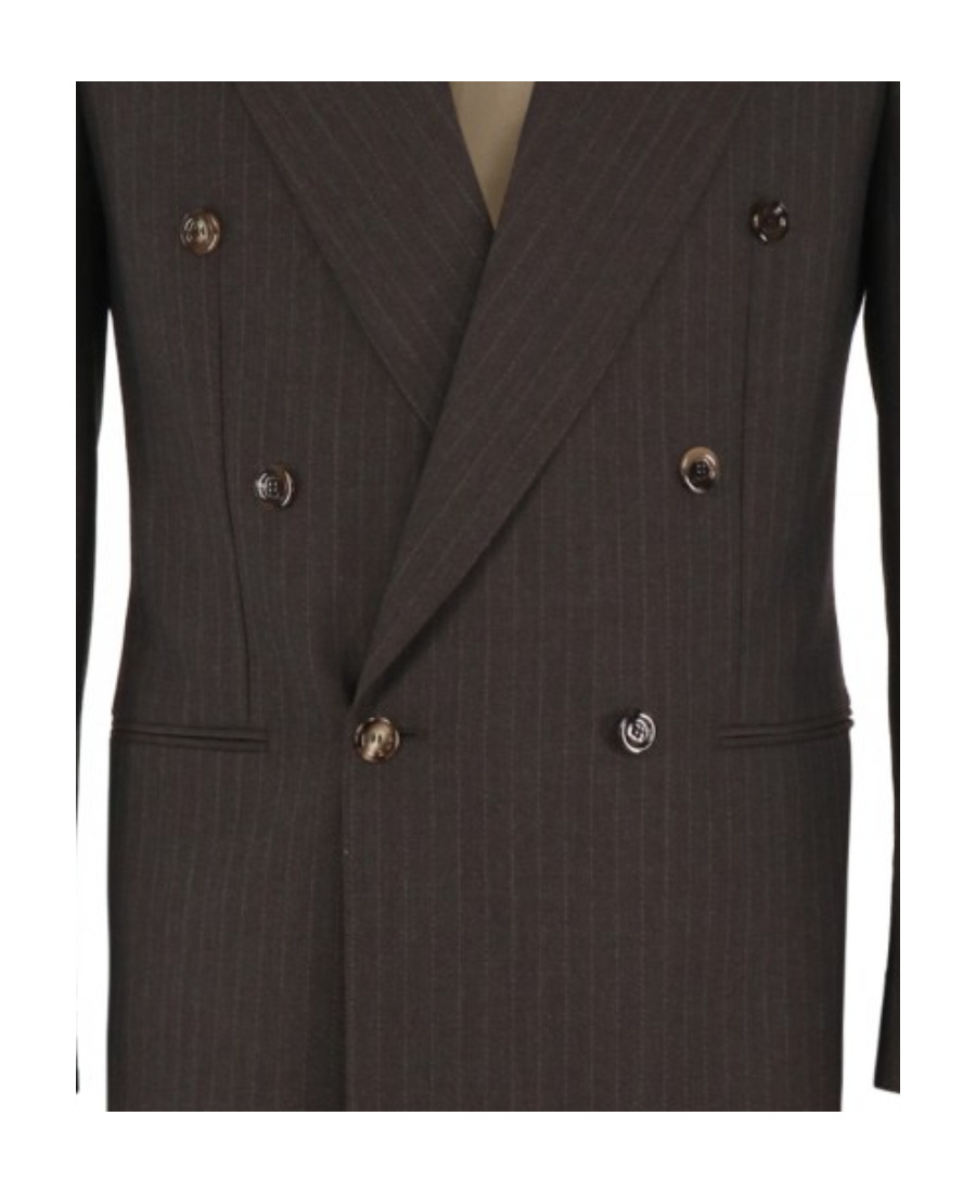 Gucci Pinstripe Wool Blazer In Brown