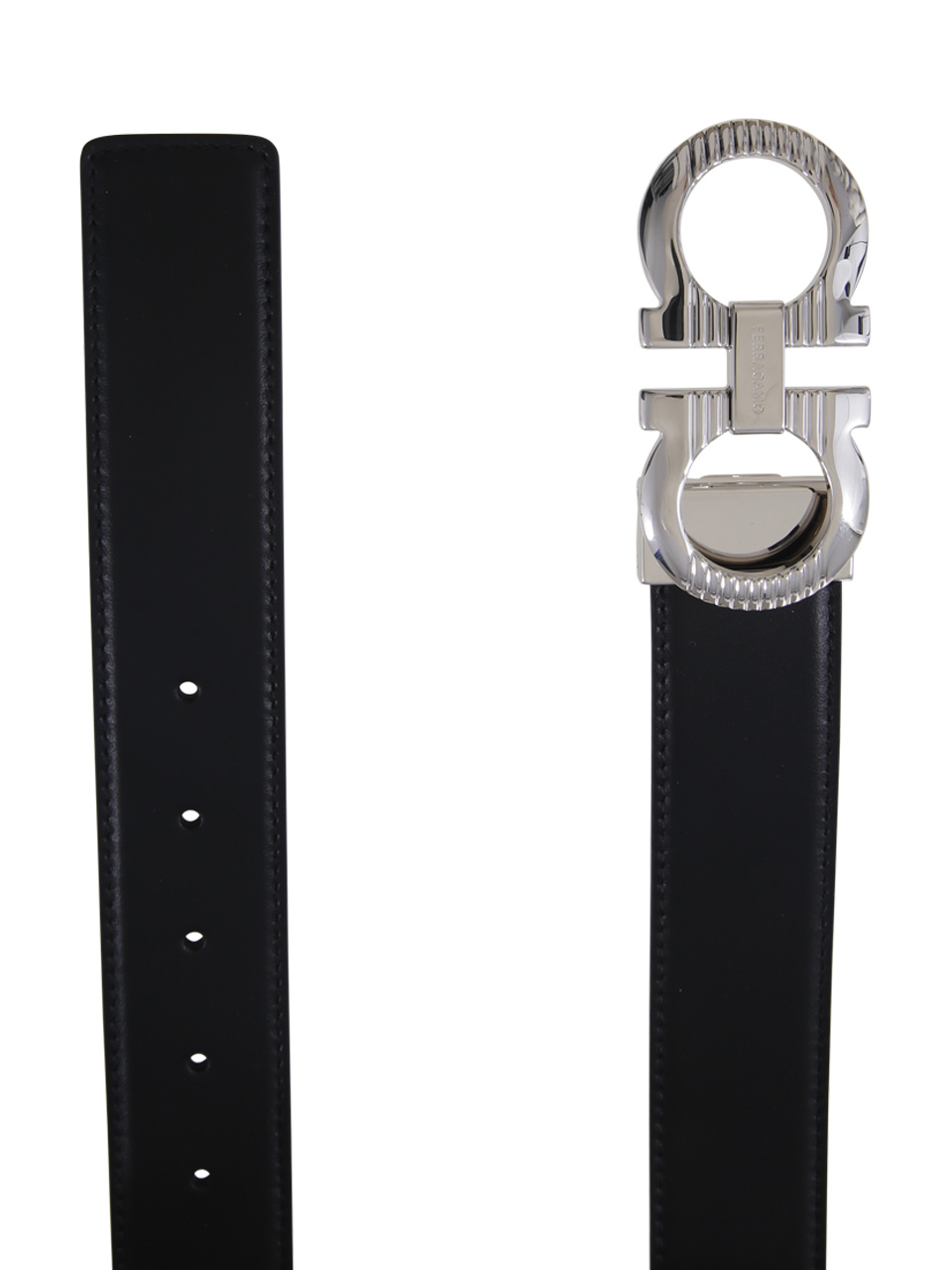 Ferragamo Salvatore Gancini Buckle Reversible Belt In Black